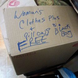 Women's Clothing In The Box And Big Bag Of Women's Clothes 