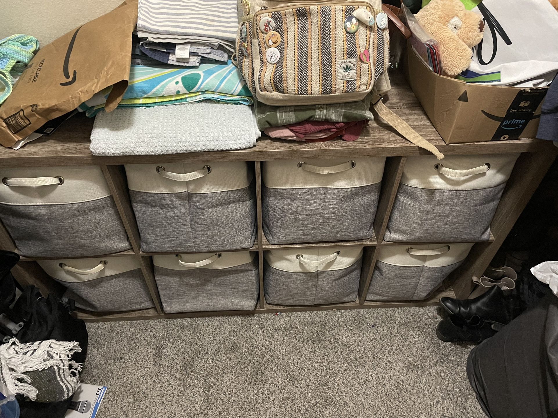 Light Brown Cube Organizer Shelf
