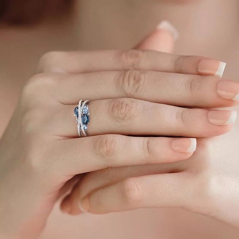 Beautiful Silver Rings with Shimmering Blue Spinel