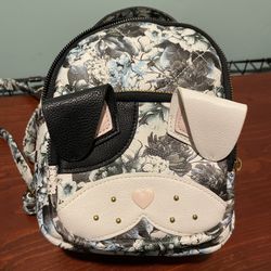 Betsey Johnson Bulldog Purse Backpack / Mini Backpack Purse 