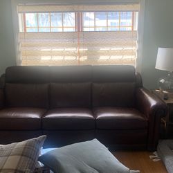 Like New Ethan Allen Leather Dual Recliner Couch