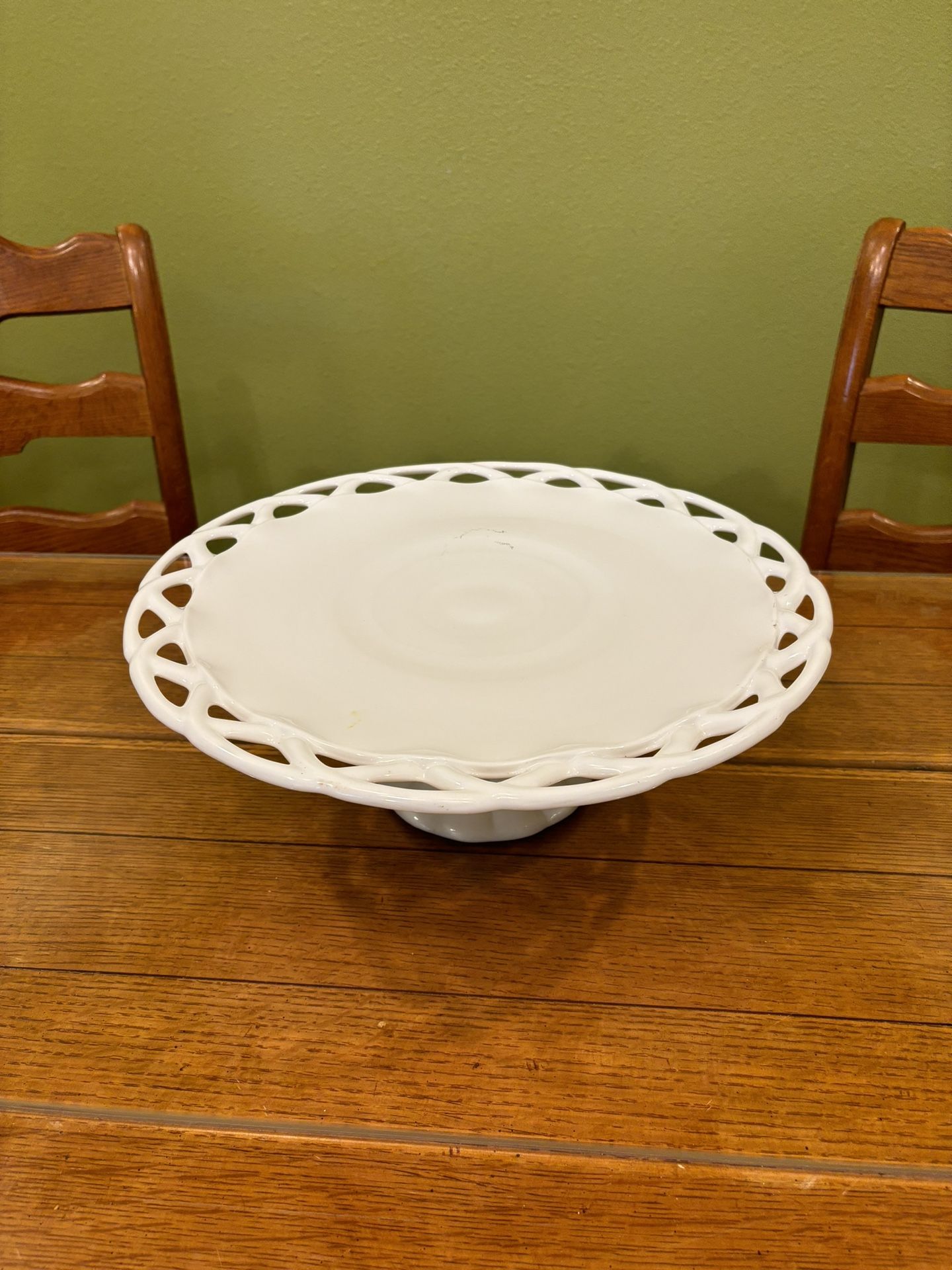 Milk Glass Cake Plate