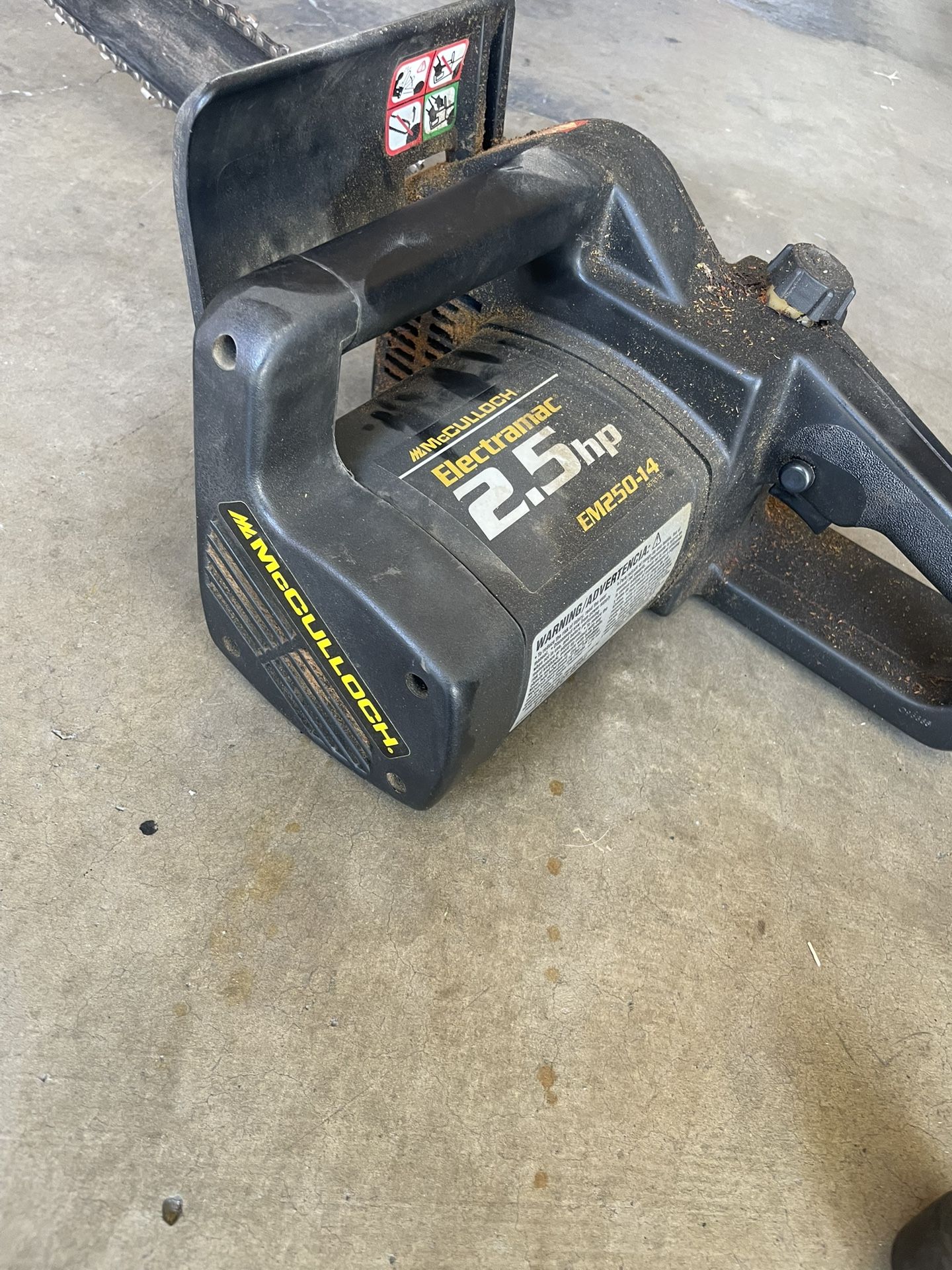 mcculloch chainsaw em250-14