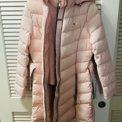 Tommy Hilfiger Womens Long Down Puffer Jacket Size-Large