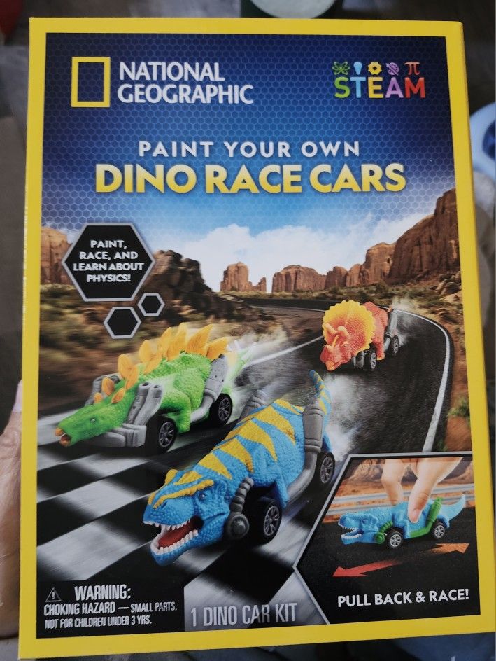 Paint Your Own Dinosaur Race Cars Craft Kit Brand New Never Opened 