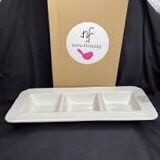 NORA FLEMING G9 GARNISH DISH 3 part Divided Dish WITH PINSTRIPES - NEW IN BOX -