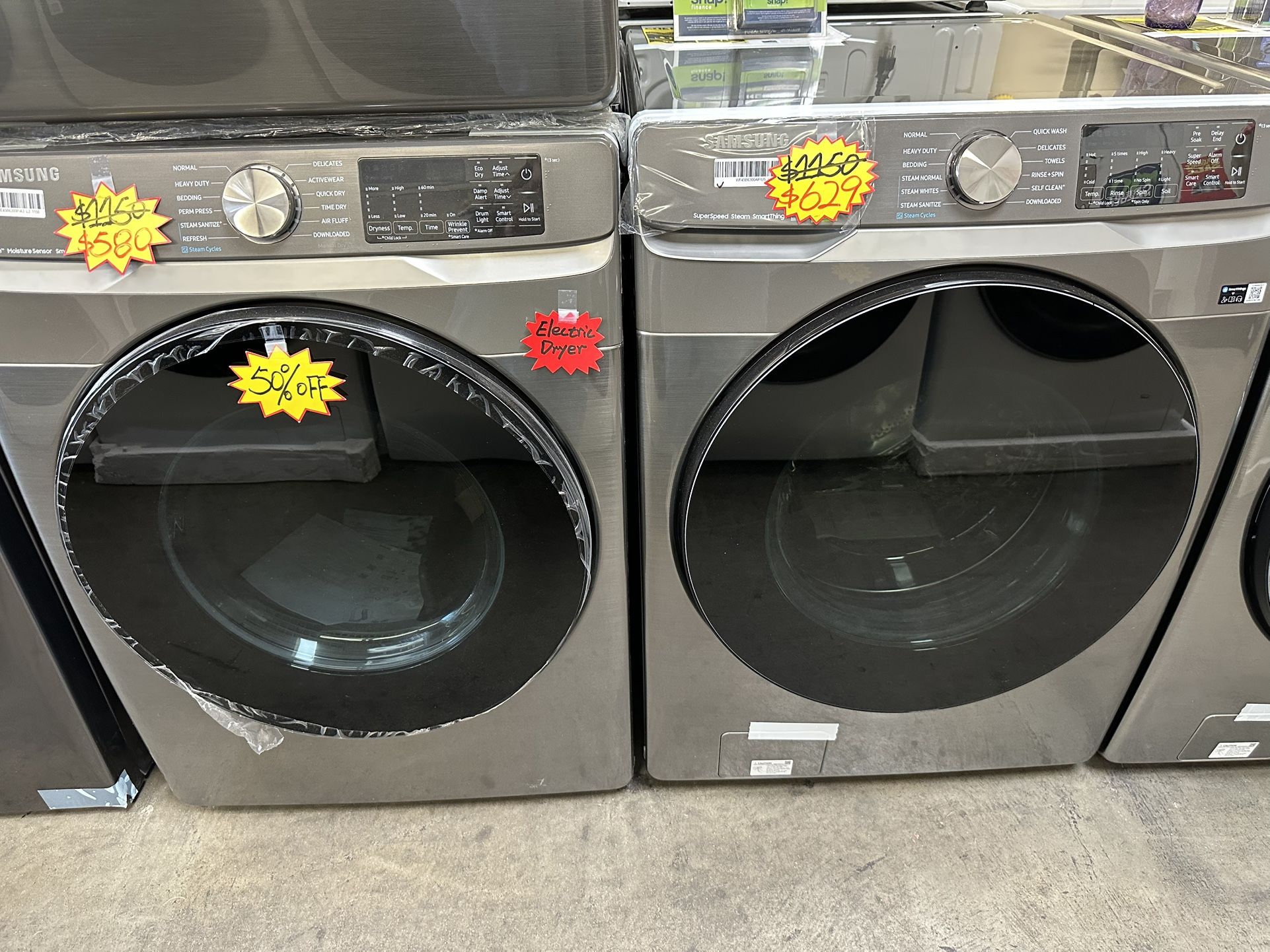 Samsung Washer and Electric Dryer with Steam 