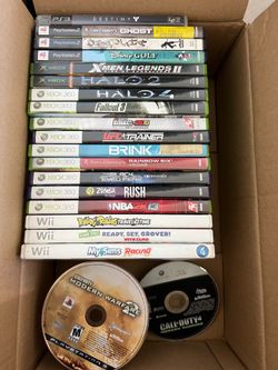 Box of video games