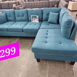 BRAND NEW 2PC SECTIONAL SOFA SET WITH ACCENT PILLOW INCLUDED $299