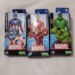(3) Hasbro MARVEL Captain America, Iron Man & Hulk 6-Inch Action Figures NEW