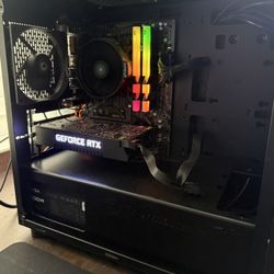 Gaming Pc With Monitor And Nice Keyboard And Mouse