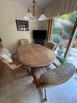 FREE- Oak Oval Dining Table with 4 Chairs