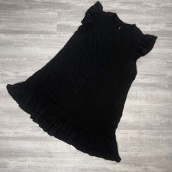 Black sheen extra large Flattering Ruffle dress