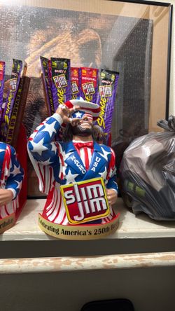 Macho man slim Jim  Americas 250th birthday display
