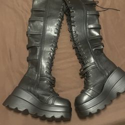 Rave /  Knee High Boots Black Size 41