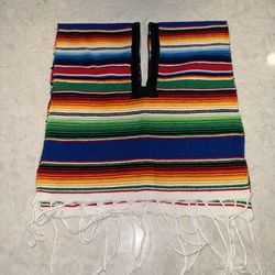 Fringed Baby Toddler Mexican Poncho Serape Multicolor Fiesta Photo Party Prop