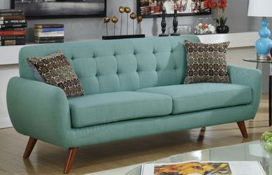 Brand new 82" sky blue or ash black mid century modern sofa only