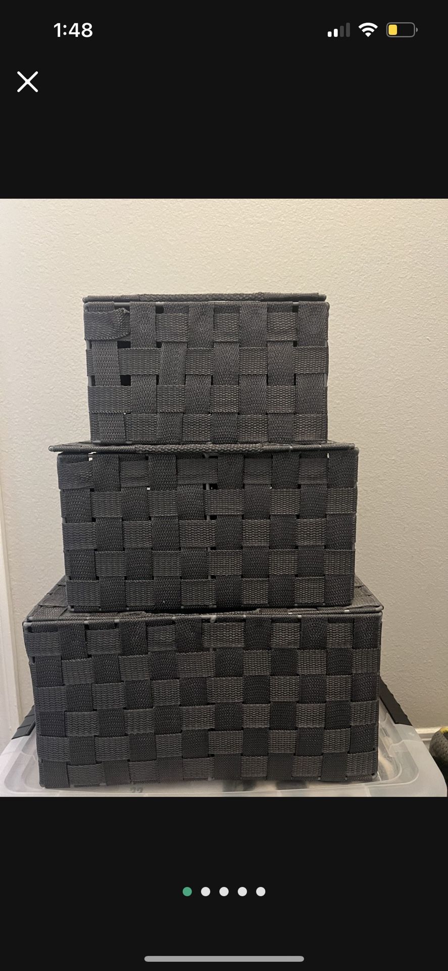 3 Matching Decorative Storage Boxes with Lids