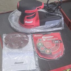 Bauer 2.8 Amp Orbital Random 5 Inch Palm Sander With 15 Pack 80 Grit