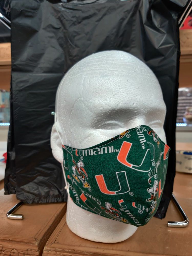 Miami Hurricanes face covering