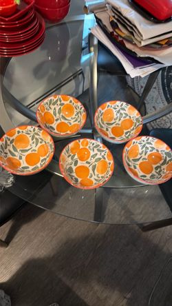 Set of 5 ceramic  bowls