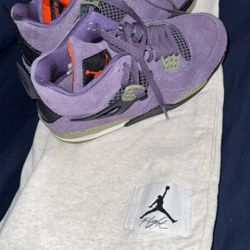 Jordan 4’s, Retro Canyon Purple & Sweatpants