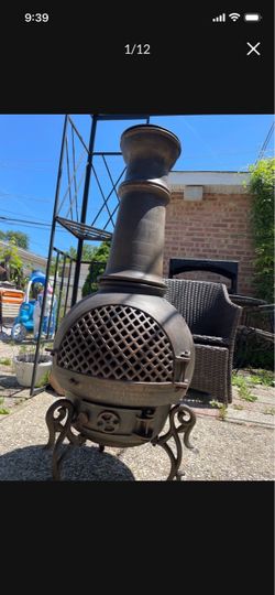 Fire Pit, Cast Iron Chiminea Outdoor