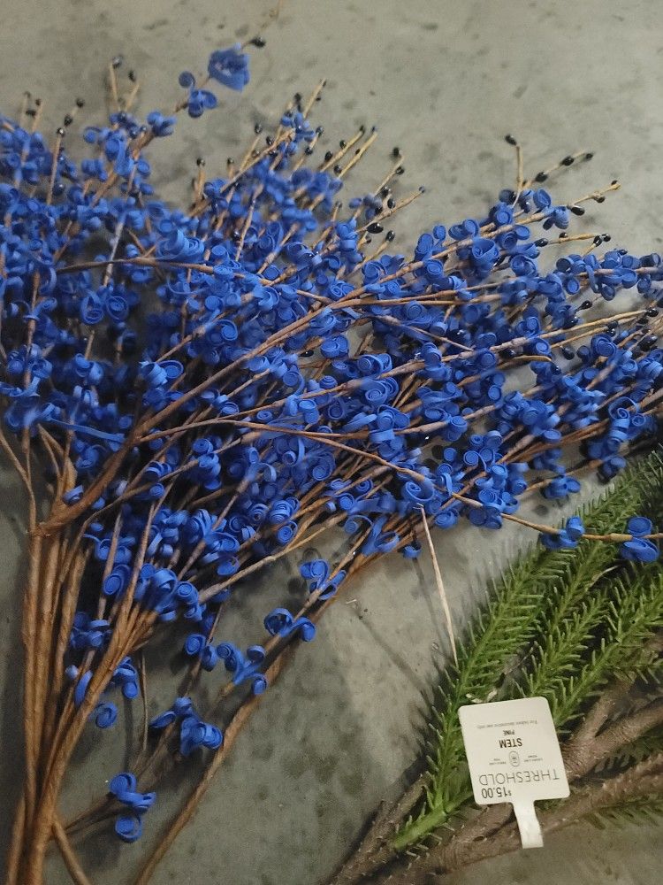 Blue Flowers With Greenery