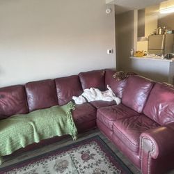 Red Leather Couch 