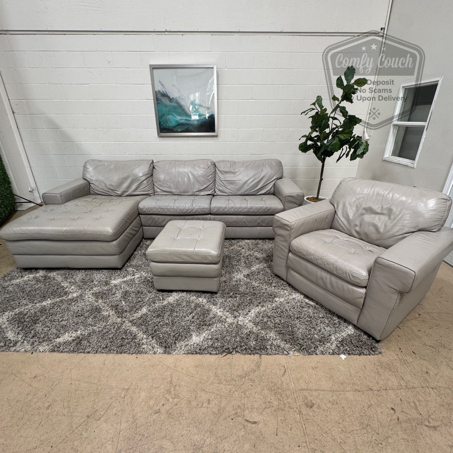 🛋️Haverty’s Leather Sectional Sofa (Delivery Available!! )