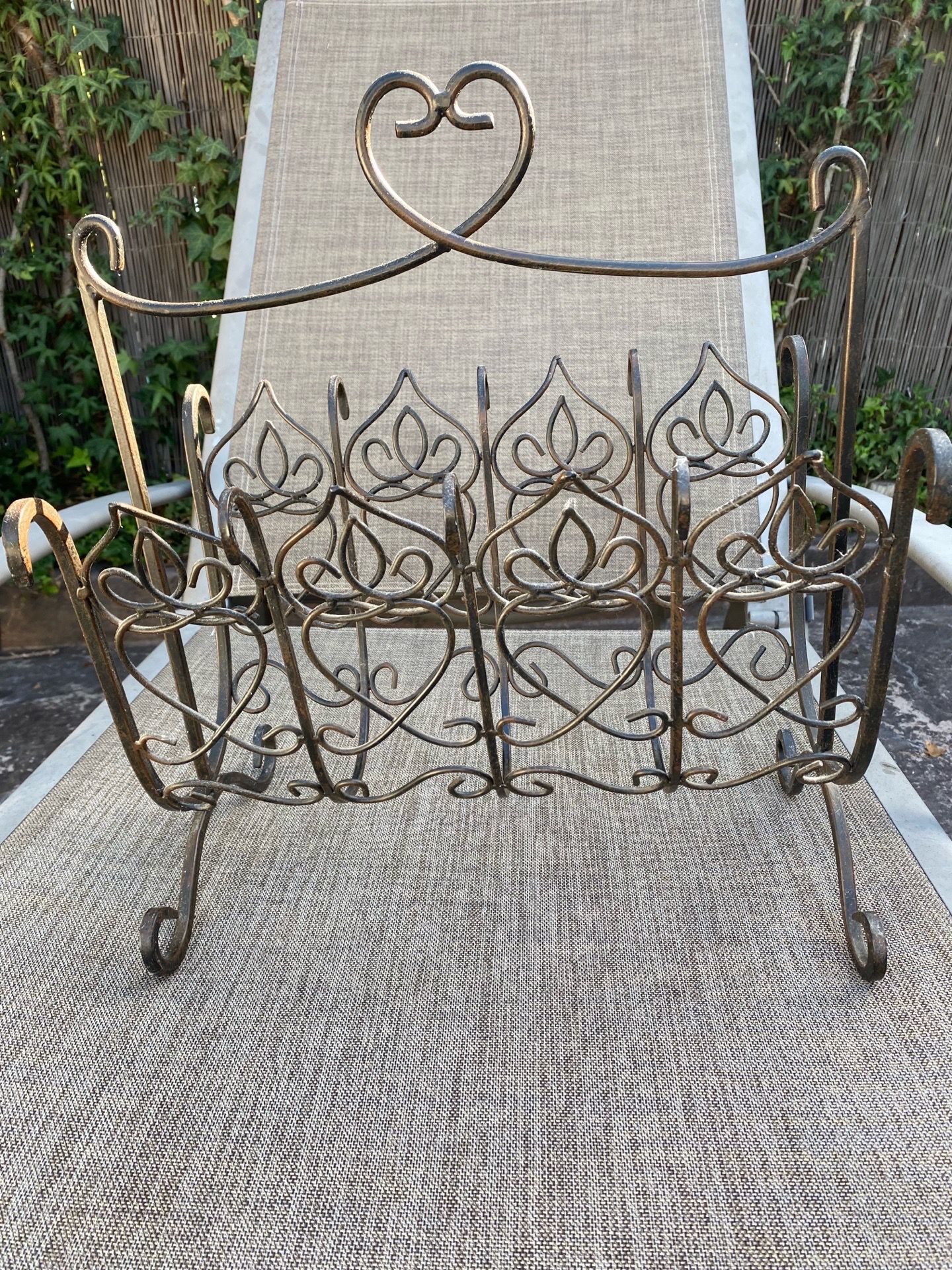 Vintage Style Metal Magazine Rack | Farmhouse Home Organizer