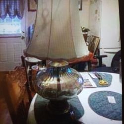 Carnival Glass Lamp,$50