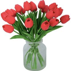 20pcs Red Artificial Latex Tulips for Party Home Wedding Decoration