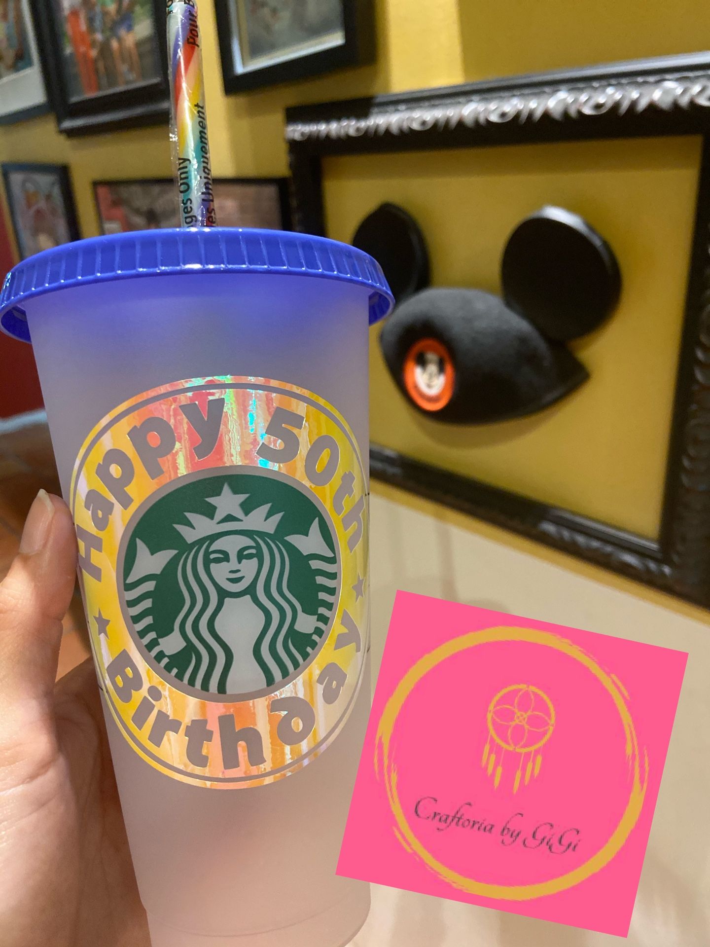 Starbucks reusable cold cup w/ design