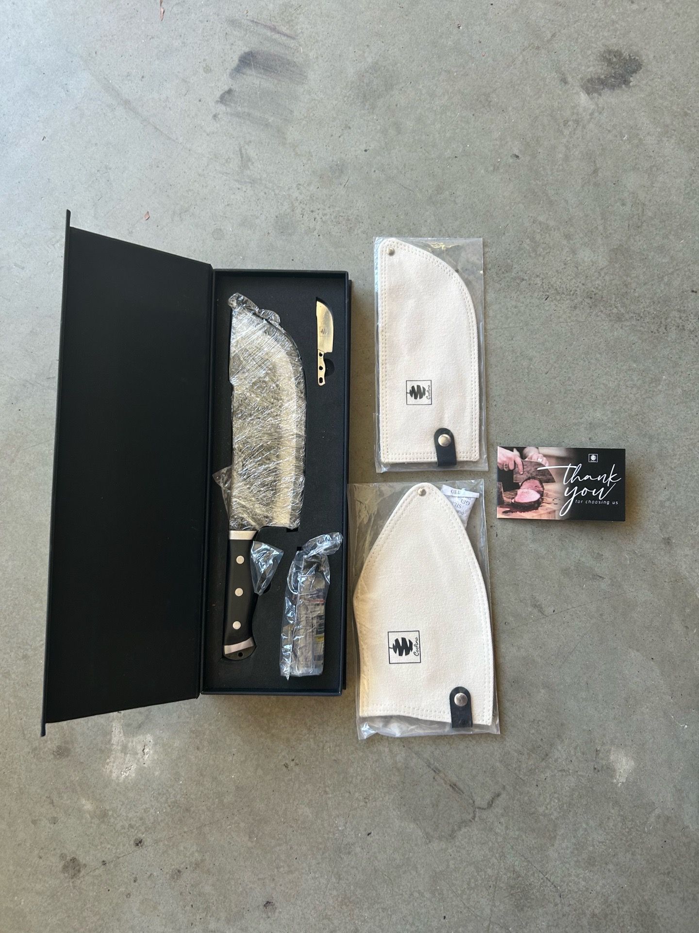 Caveman Kitchen Cleaver Knife & Accessories Set