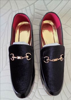 Brand new!Size 8.5 Men’s Velvet & Patent Leather Loafers
