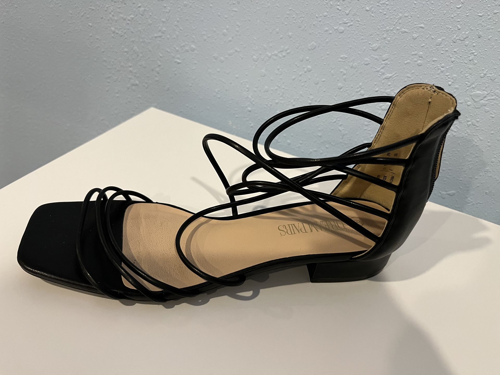 Black Strappy Sandals Size 8