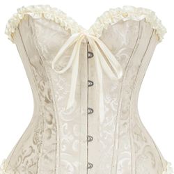 New Cream White Corset (Size: L-3XL)- Perfect For Halloween