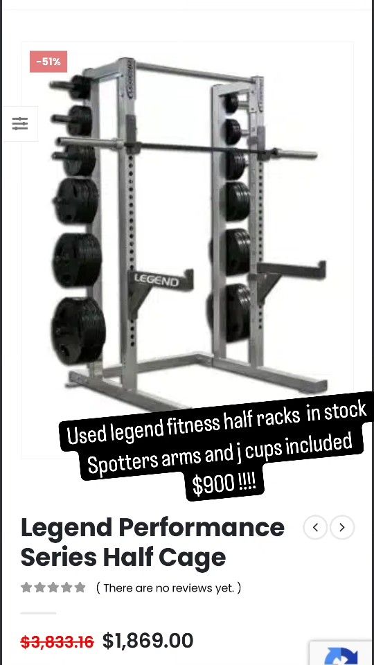 Legend Fitness Performance Half Rack Power Cage Rogue Monster USA made