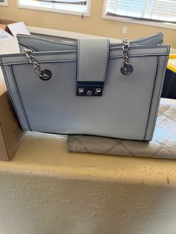 Guess Light Blue Structured Handbag