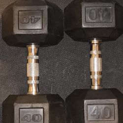 Pair Of 40lbs Rubber Dumbells 