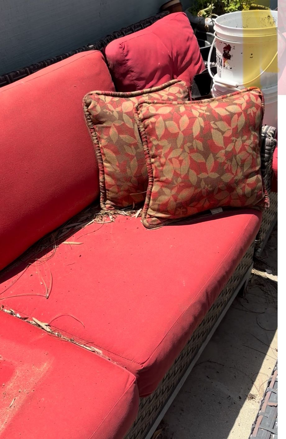 Patio Furniture Red 6 Piece