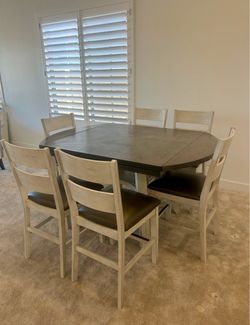 Counter Height Dining Table Set with 6 Chairs