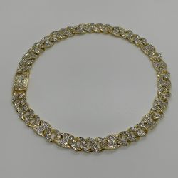 14k Gold Plated Iced Figaro Cuban Link Chains 13mm 18” 20” Iced out Premium Choker Necklace Box Clasp