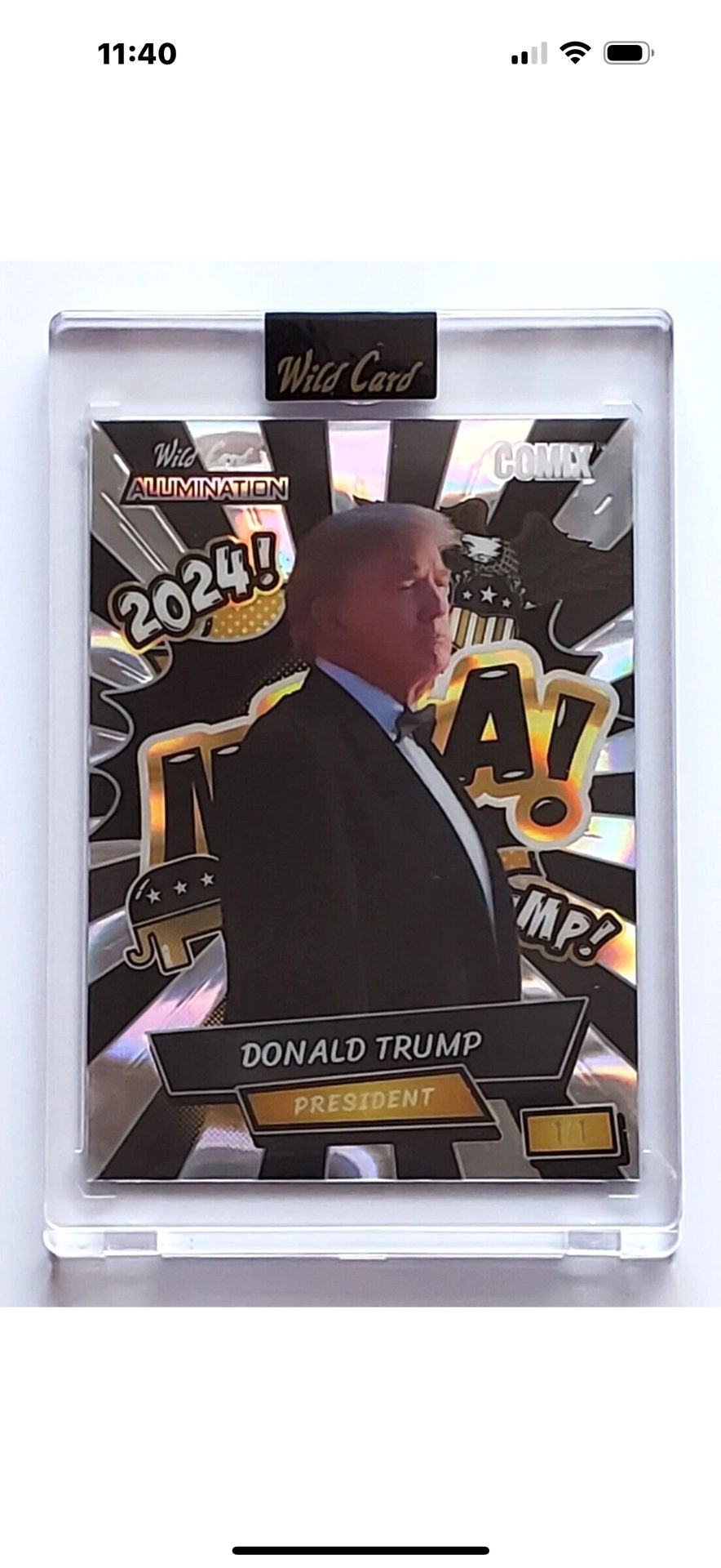 2024 Wild Card Comix Alumination President Donald J Trump 1/1 MAGA TRUMP