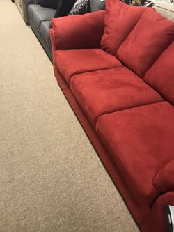 New Red Comfy Couch on Sale! More luxury couch and loveseat mega deals here!