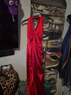 Red Satin Evening Dress