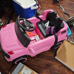 Girl car and scooter
