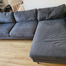 Couch With Detatchable L-Seat (Cat Scratch Damage)