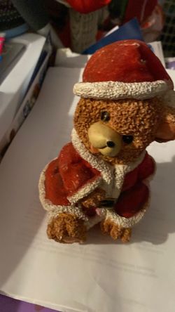 Very vintage bear ready for Xmas